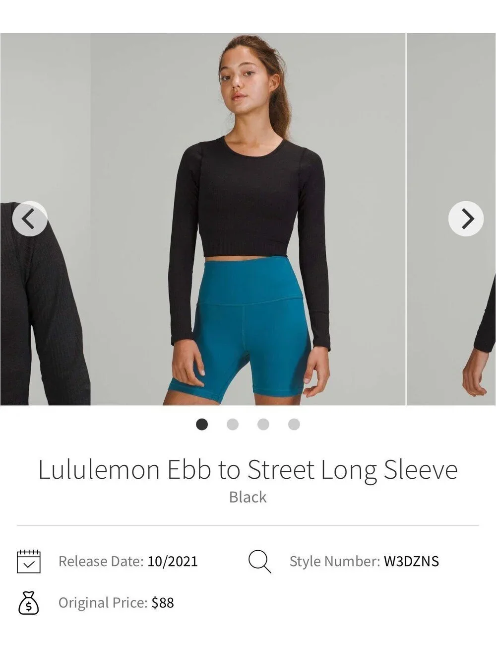 Lululemon Ebb To Street Long Sleeve Cropped Black size 4. $88 retail. Like new c